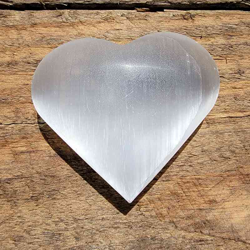 Selenite Heart Shaped Crystal Palm Stone Palm Stones Lowcountry Crystals | Healing Gemstones, Crystal Jewelry, and Spiritual Gifts