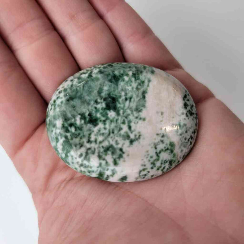 Green and White Jade Worry Stone Palm Stones Lowcountry Crystals | Healing Gemstones, Crystal Jewelry, and Spiritual Gifts 5