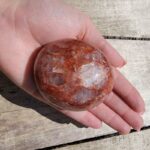 Fire Quartz Palm Stone Palm Stones Lowcountry Crystals | Healing Gemstones, Crystal Jewelry, and Spiritual Gifts