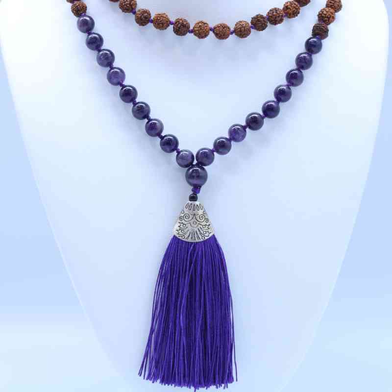 Amethyst Mala Bead Necklace Malas Lowcountry Crystals | Healing Gemstones, Crystal Jewelry, and Spiritual Gifts