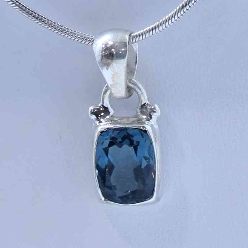 London Blue Topaz Pendant Pendants Lowcountry Crystals | Healing Gemstones, Crystal Jewelry, and Spiritual Gifts