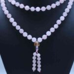 Rose Quartz Mala Bead Necklace –  Length: 22 8mm Beads Malas Lowcountry Crystals | Healing Gemstones, Crystal Jewelry, and Spiritual Gifts