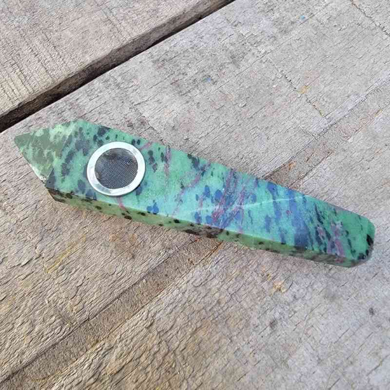 Ruby Zoisite Pipe Pipes Lowcountry Crystals | Healing Gemstones, Crystal Jewelry, and Spiritual Gifts
