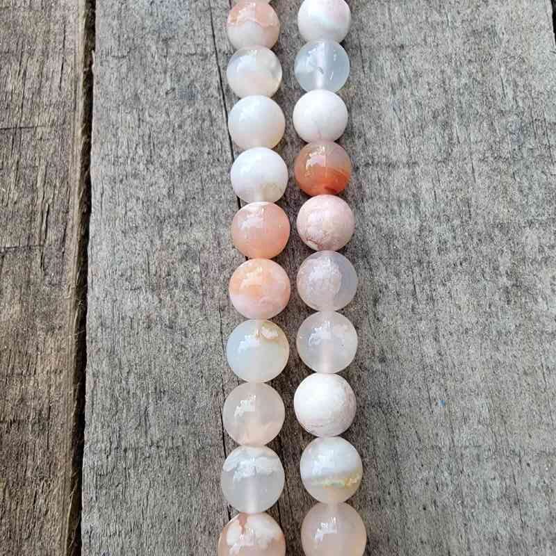 Flower Agate Bead Strand Beads Lowcountry Crystals | Healing Gemstones, Crystal Jewelry, and Spiritual Gifts