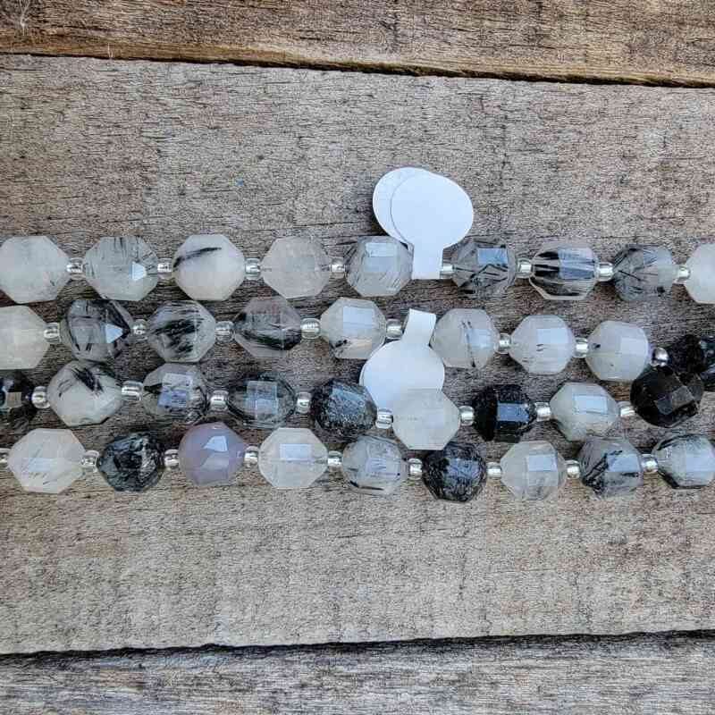 Black Rutilated Quartz Bead Strand Beads Lowcountry Crystals | Healing Gemstones, Crystal Jewelry, and Spiritual Gifts
