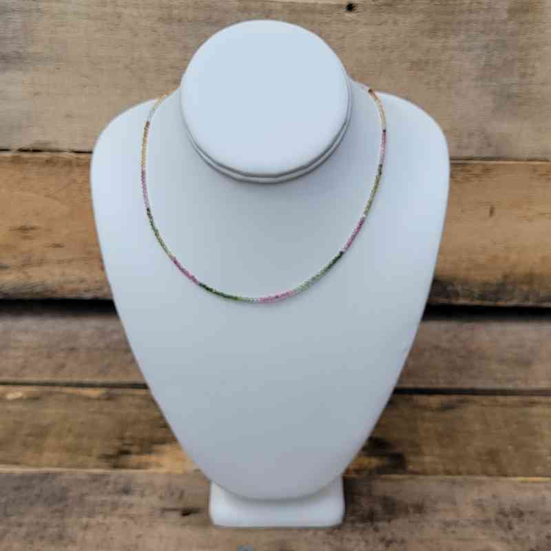 Multi-Colored Tourmaline Necklace with .925 Sterling Silver Chain Necklaces Lowcountry Crystals | Healing Gemstones, Crystal Jewelry, and Spiritual Gifts