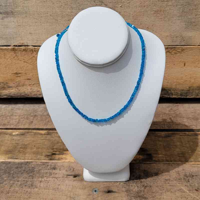 Blue Apatite Necklace with .925 Sterling Silver Chain Necklaces Lowcountry Crystals | Healing Gemstones, Crystal Jewelry, and Spiritual Gifts