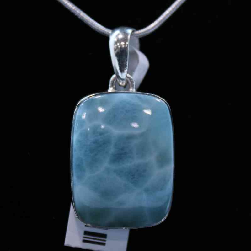 Larimar Square Pendant Pendants Lowcountry Crystals | Healing Gemstones, Crystal Jewelry, and Spiritual Gifts