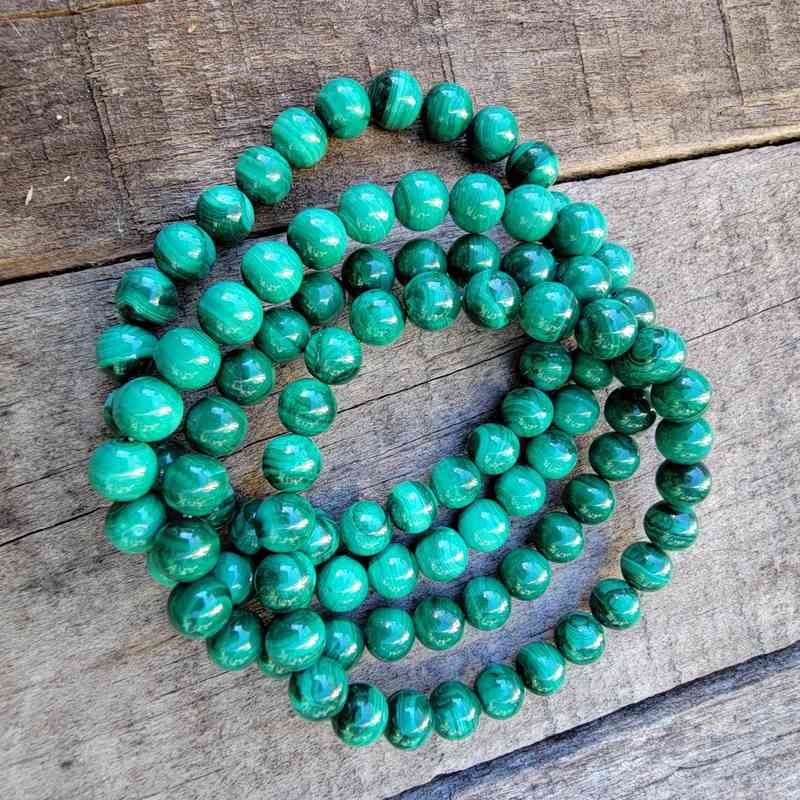 Malachite Bracelet – 8mm Bracelets Lowcountry Crystals | Healing Gemstones, Crystal Jewelry, and Spiritual Gifts