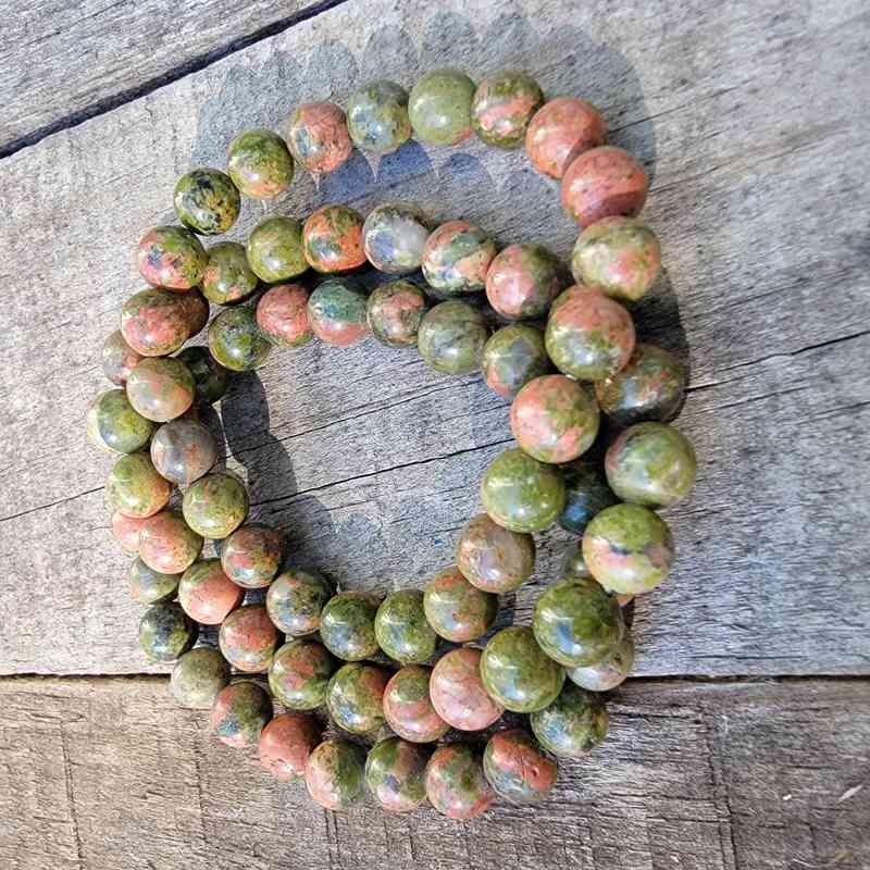 Unakite Bracelet – 8mm Bracelets Lowcountry Crystals | Healing Gemstones, Crystal Jewelry, and Spiritual Gifts